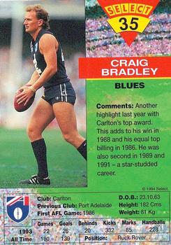 1994 Select AFL #35 Craig Bradley Back